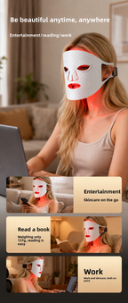 Wireless Red & Blue LED Beauty Facial Mask