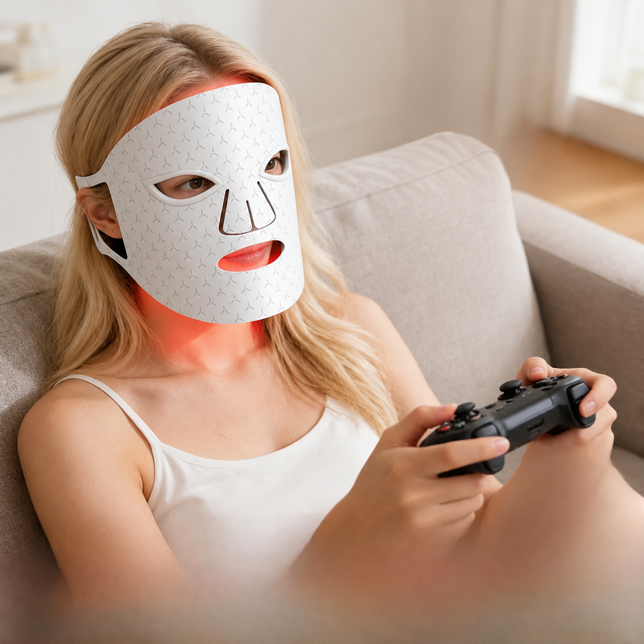 Wireless Red & Blue LED Beauty Facial Mask